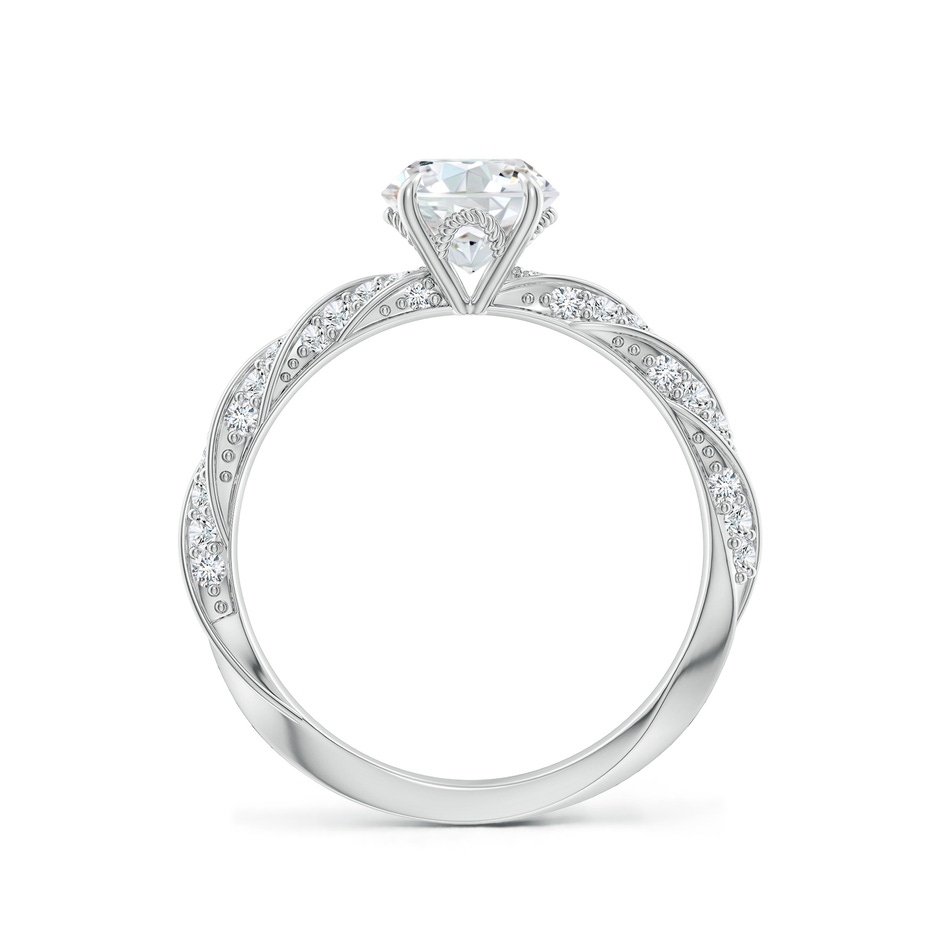 6.4mm FGVS Round Lab-Grown Diamond Twisted Rope Shank Engagement Ring in White Gold side 199