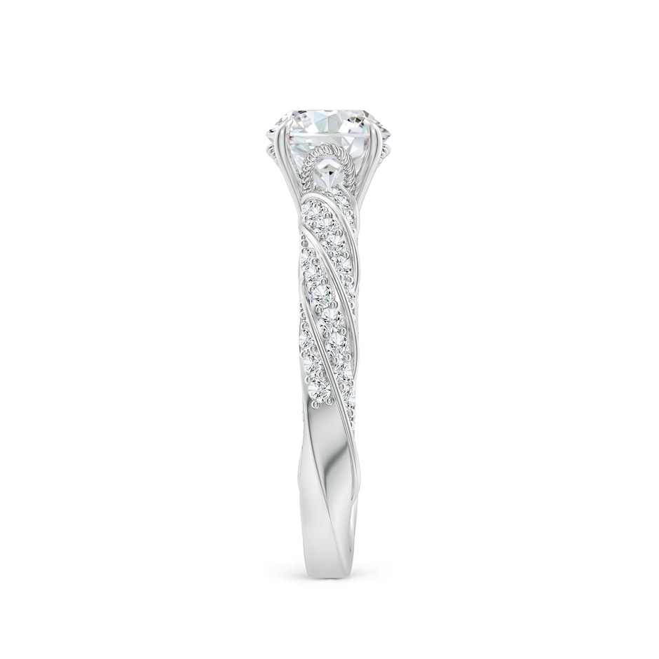 6.4mm FGVS Round Lab-Grown Diamond Twisted Rope Shank Engagement Ring in White Gold side 299