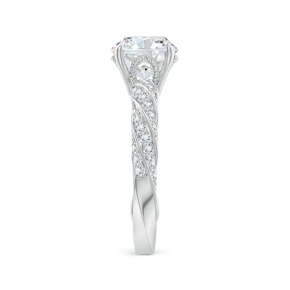 8mm FGVS Round Lab-Grown Diamond Twisted Rope Shank Engagement Ring in P950 Platinum side 299