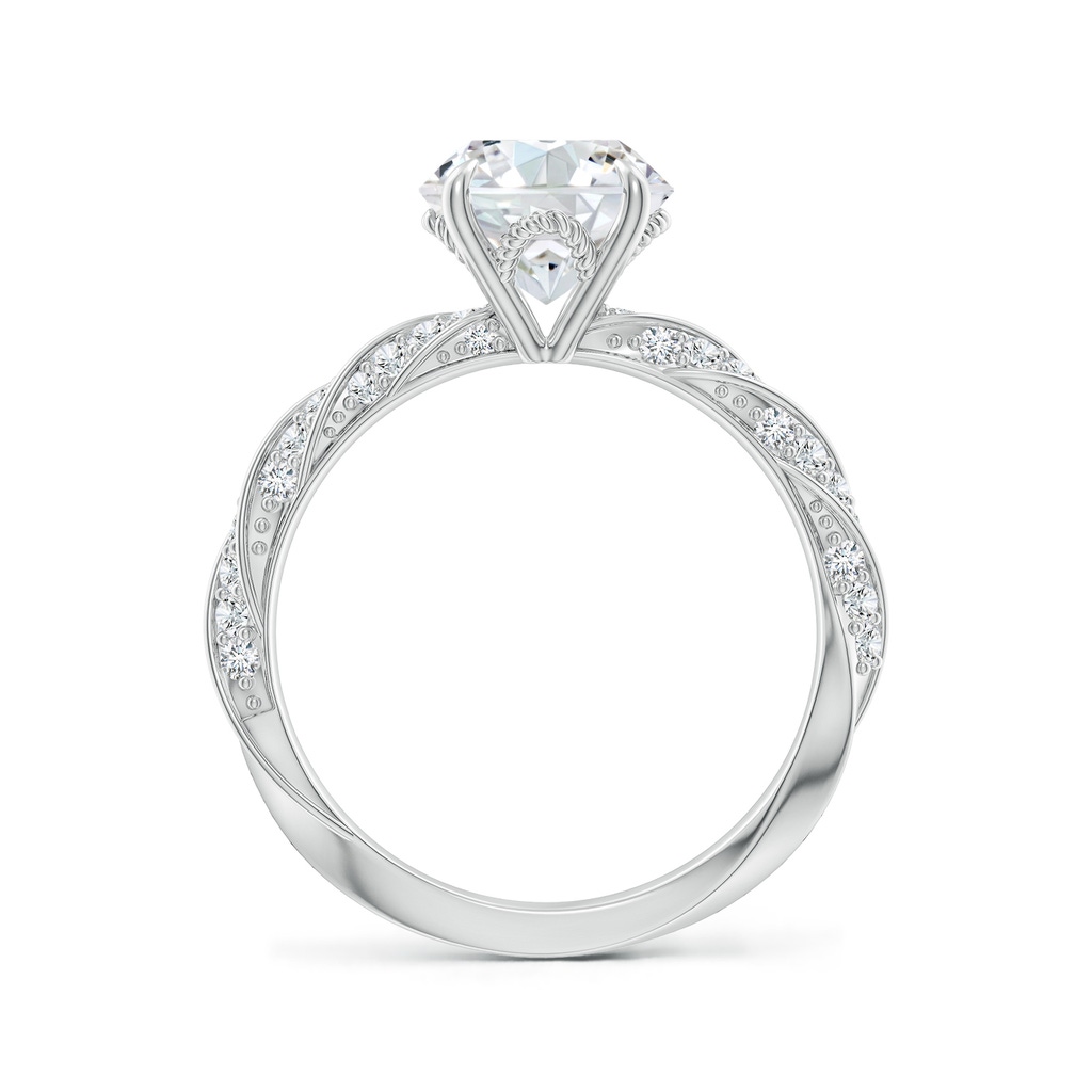 8mm FGVS Round Lab-Grown Diamond Twisted Rope Shank Engagement Ring in White Gold - side 199