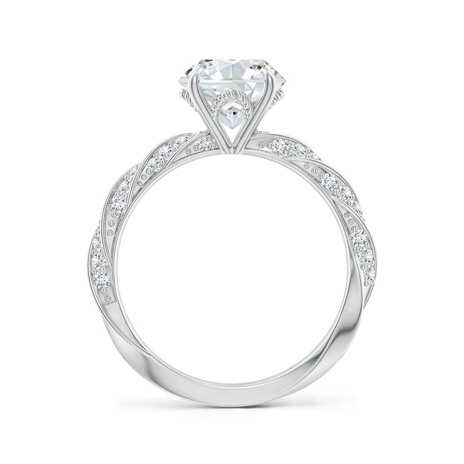 8mm FGVS Round Lab-Grown Diamond Twisted Rope Shank Engagement Ring in White Gold side 199