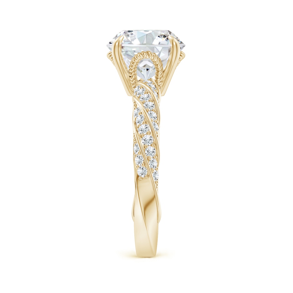 9.2mm FGVS Round Lab-Grown Diamond Twisted Rope Shank Engagement Ring in Yellow Gold side 299