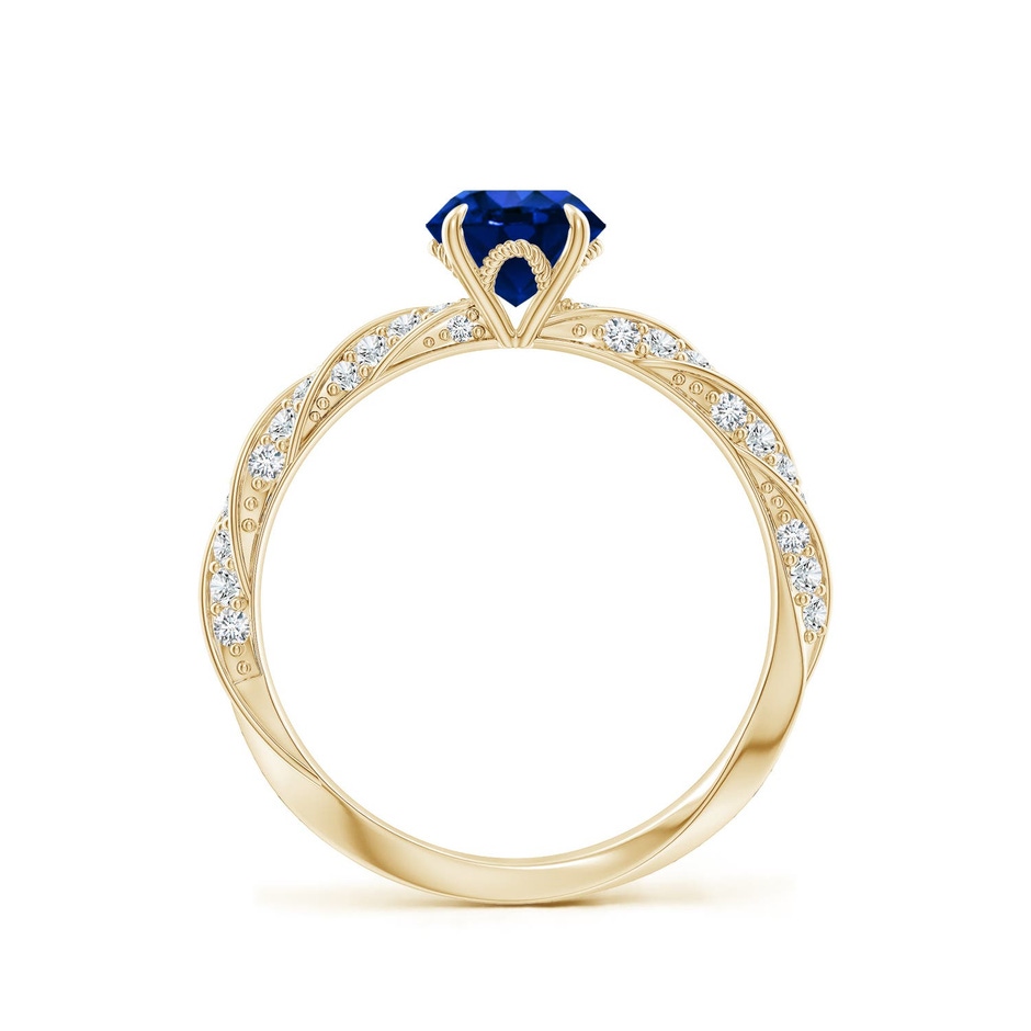 6mm Labgrown Round Lab-Grown Blue Sapphire Twisted Rope Shank Engagement Ring in Yellow Gold side 199