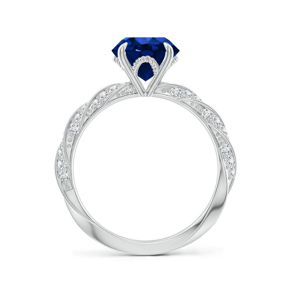 8mm Labgrown Round Lab-Grown Blue Sapphire Twisted Rope Shank Engagement Ring in 18K White Gold side 199