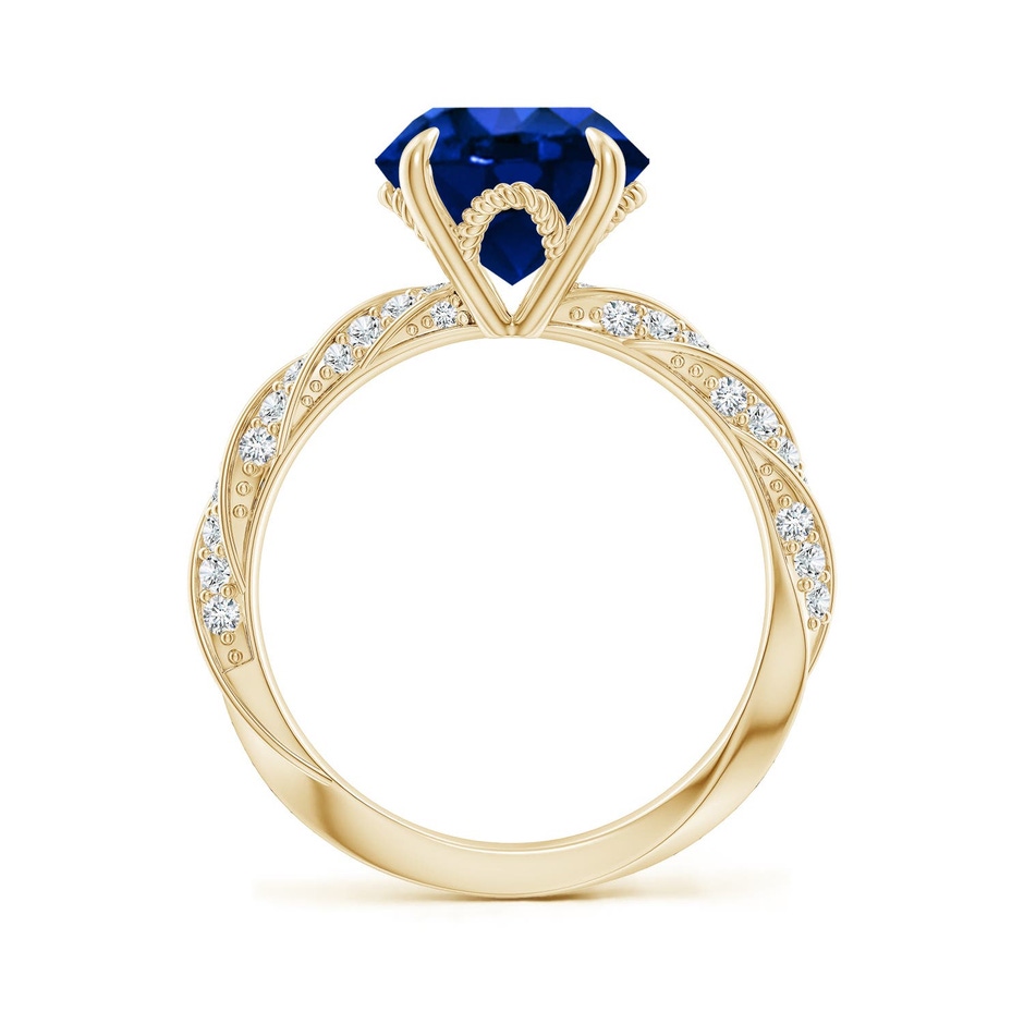 9mm Labgrown Round Lab-Grown Blue Sapphire Twisted Rope Shank Engagement Ring in 18K Yellow Gold side 199