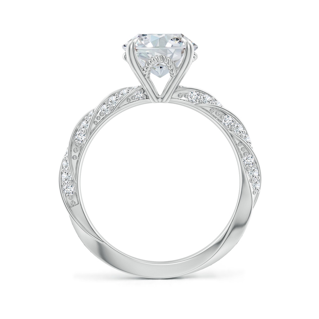 10x8mm FGVS Oval Lab-Grown Diamond Twisted Rope Shank Engagement Ring in P950 Platinum - side 199