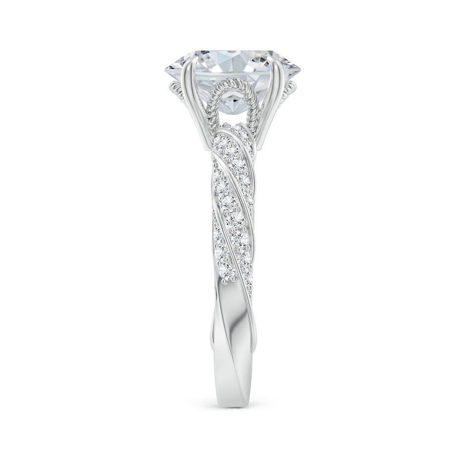 10x8mm FGVS Oval Lab-Grown Diamond Twisted Rope Shank Engagement Ring in P950 Platinum side 299