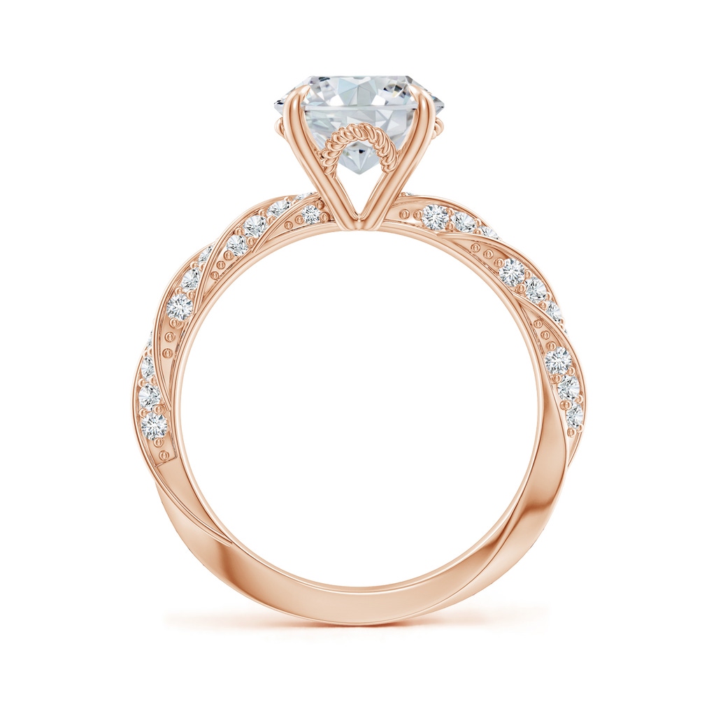 10x8mm FGVS Oval Lab-Grown Diamond Twisted Rope Shank Engagement Ring in Rose Gold - side 199