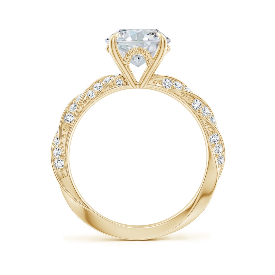 10x8mm FGVS Oval Lab-Grown Diamond Twisted Rope Shank Engagement Ring in Yellow Gold side 199