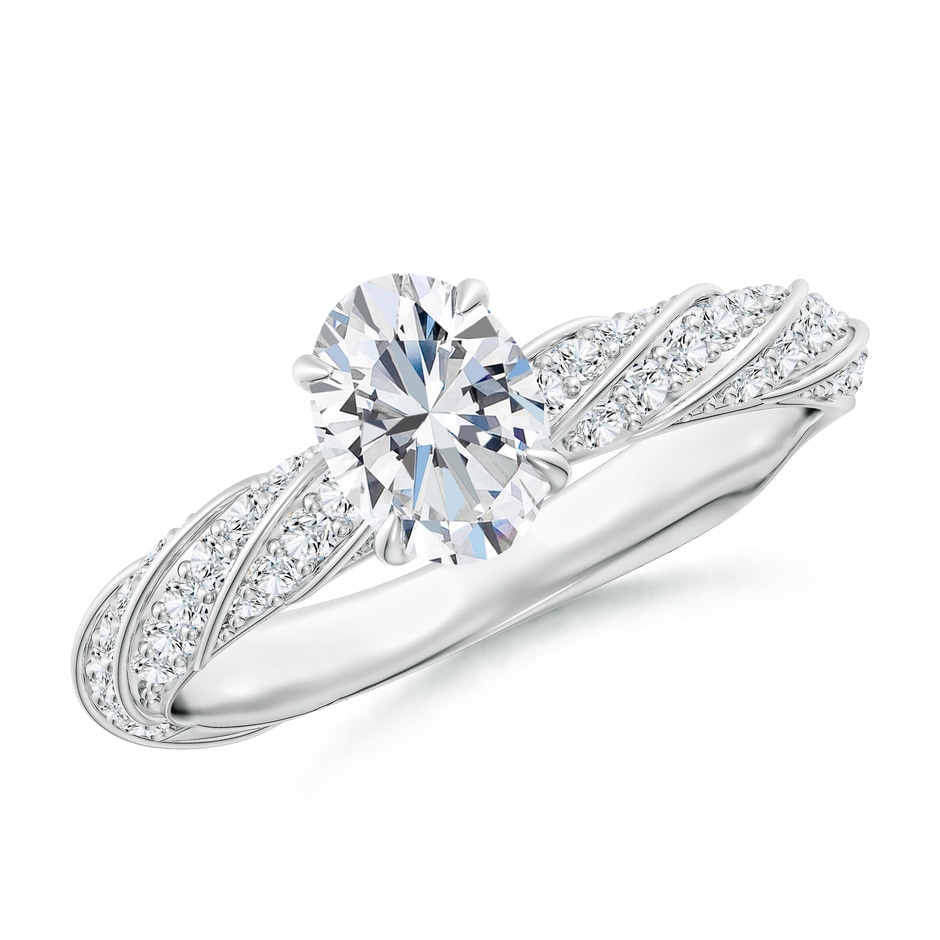 7x5mm FGVS Oval Lab-Grown Diamond Twisted Rope Shank Engagement Ring in P950 Platinum 