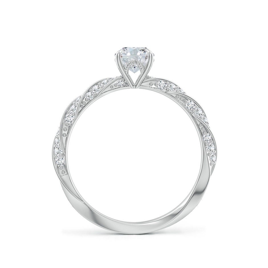 7x5mm FGVS Oval Lab-Grown Diamond Twisted Rope Shank Engagement Ring in P950 Platinum side 199