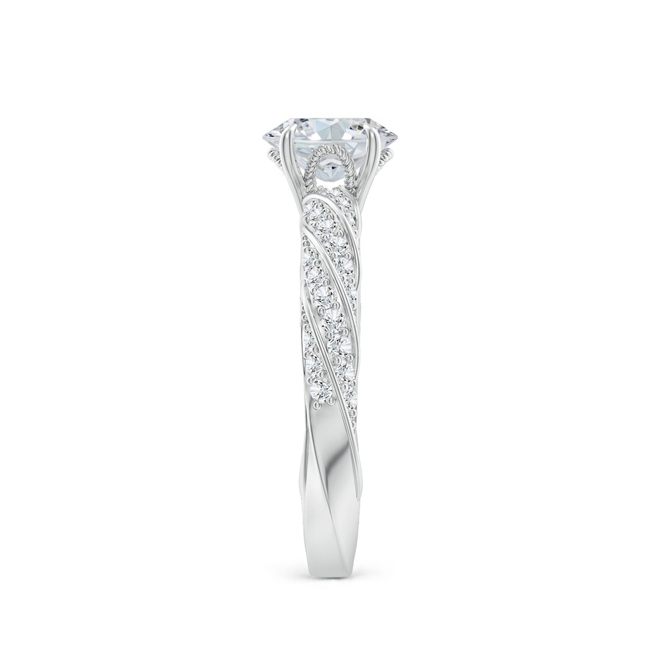 7x5mm FGVS Oval Lab-Grown Diamond Twisted Rope Shank Engagement Ring in P950 Platinum side 299