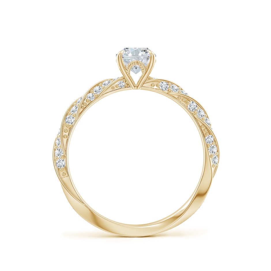 7x5mm FGVS Oval Lab-Grown Diamond Twisted Rope Shank Engagement Ring in Yellow Gold side 199