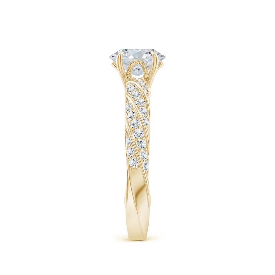 7x5mm FGVS Oval Lab-Grown Diamond Twisted Rope Shank Engagement Ring in Yellow Gold side 299