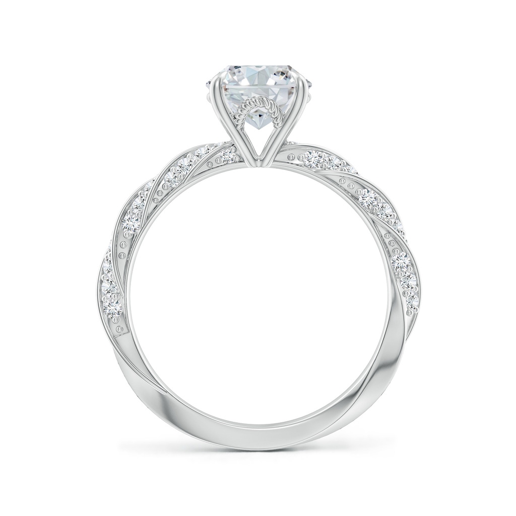 9x7mm FGVS Oval Lab-Grown Diamond Twisted Rope Shank Engagement Ring in White Gold - side 199