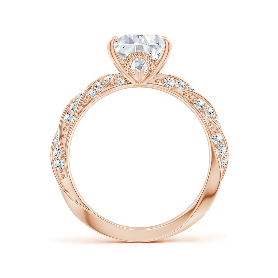 10x8mm FGVS Pear Lab-Grown Diamond Twisted Rope Shank Engagement Ring in Rose Gold side 199