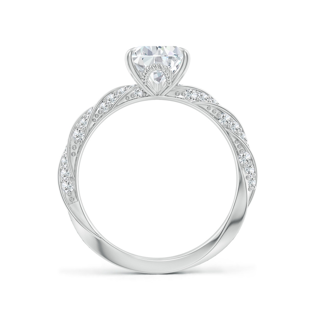 9x5.5mm FGVS Pear Lab-Grown Diamond Twisted Rope Shank Engagement Ring in White Gold - side 199