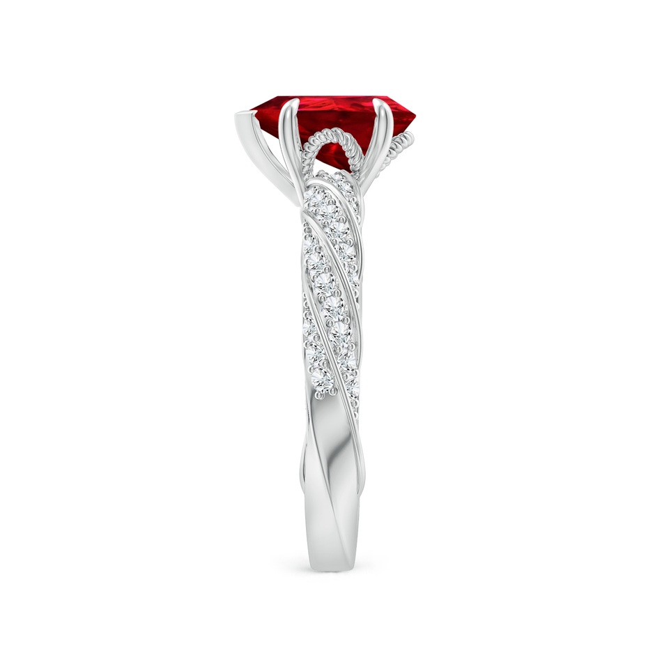 9x7mm Labgrown Pear Lab-Grown Ruby Twisted Rope Shank Engagement Ring in White Gold side 299