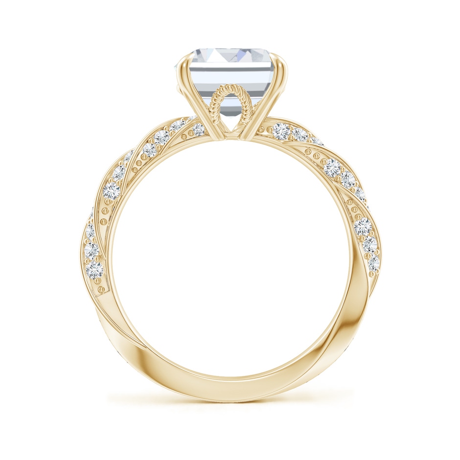 10x7mm FGVS Emerald-Cut Lab-Grown Diamond Twisted Rope Shank Engagement Ring in Yellow Gold side 199