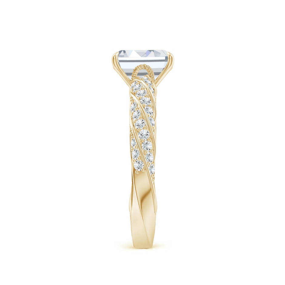 7x5mm FGVS Emerald-Cut Lab-Grown Diamond Twisted Rope Shank Engagement Ring in Yellow Gold side 299