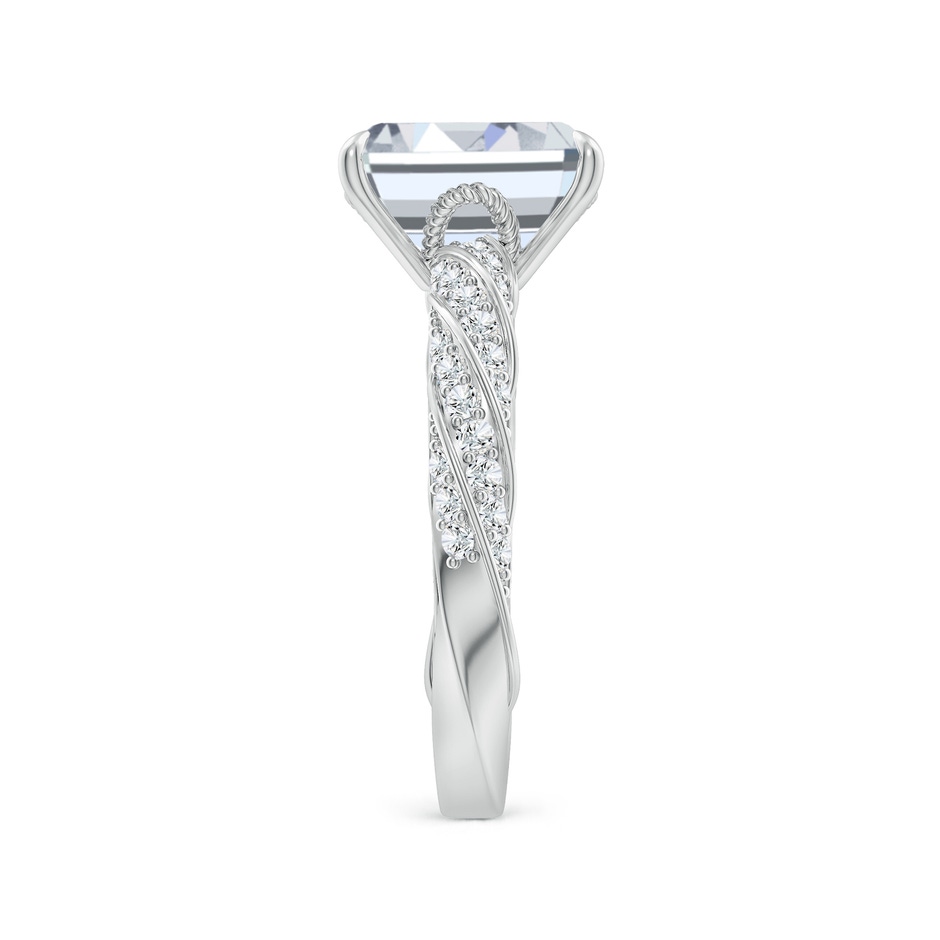 8.5x6.5mm FGVS Emerald-Cut Lab-Grown Diamond Twisted Rope Shank Engagement Ring in White Gold side 299