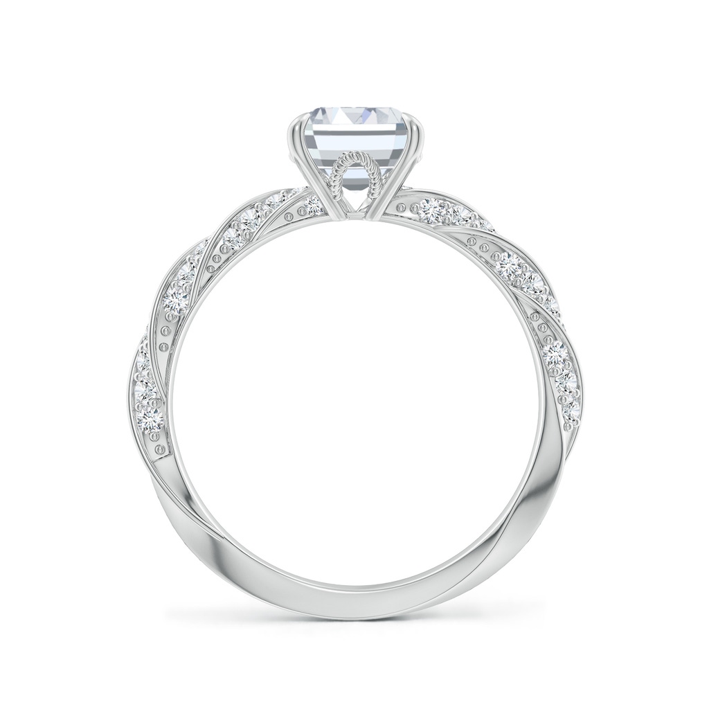 8x6mm FGVS Emerald-Cut Lab-Grown Diamond Twisted Rope Shank Engagement Ring in White Gold - side 199