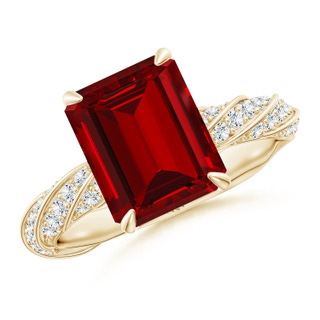 Emerald Cut Lab-Grown Lab Grown Ruby