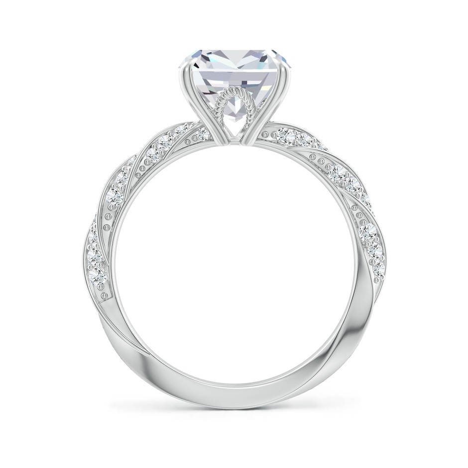 10x7.5mm FGVS Cushion Rectangular Lab-Grown Diamond Twisted Rope Shank Engagement Ring in White Gold side 199