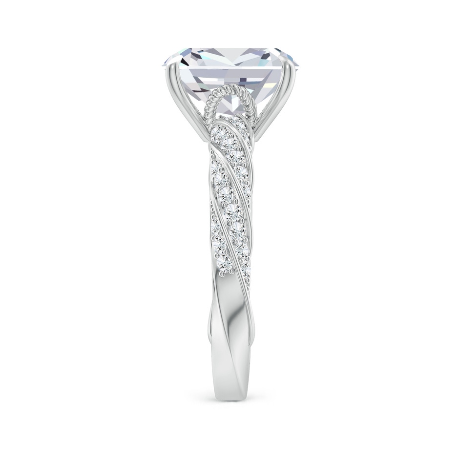 10x7.5mm FGVS Cushion Rectangular Lab-Grown Diamond Twisted Rope Shank Engagement Ring in White Gold side 299