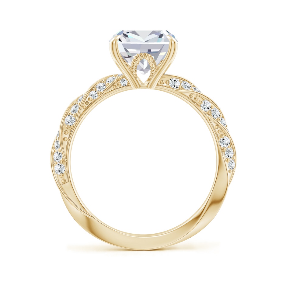10x7.5mm FGVS Cushion Rectangular Lab-Grown Diamond Twisted Rope Shank Engagement Ring in Yellow Gold side 199
