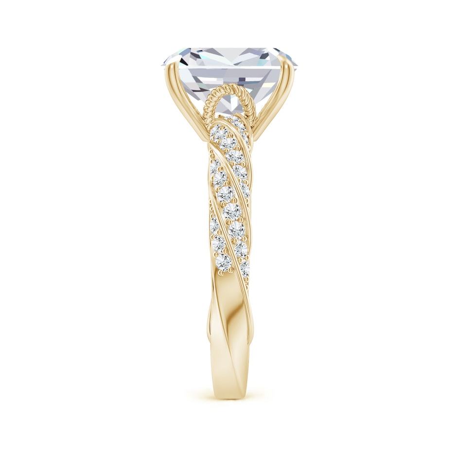 10x7.5mm FGVS Cushion Rectangular Lab-Grown Diamond Twisted Rope Shank Engagement Ring in Yellow Gold side 299