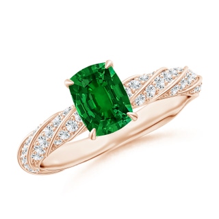 Cushion Rectangular Lab-Grown Lab Grown Emerald