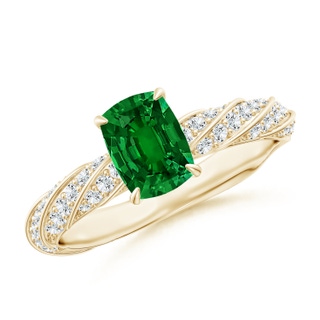 Cushion Rectangular Lab-Grown Lab Grown Emerald