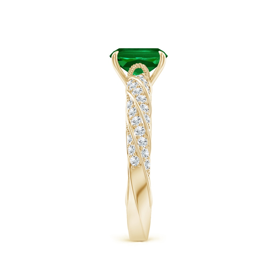 7x5mm Labgrown Cushion Rectangular Lab-Grown Emerald Twisted Rope Shank Engagement Ring in Yellow Gold side 299