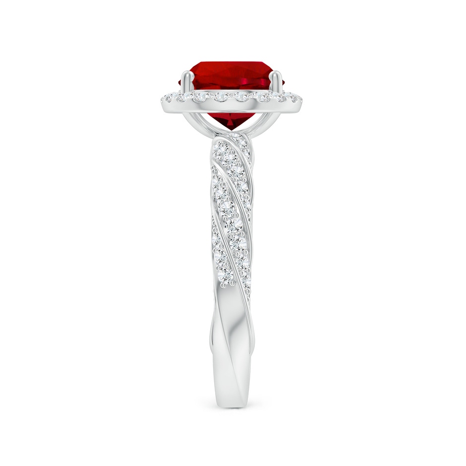 8mm Labgrown Round Lab-Grown Ruby Halo Twisted Rope Shank Engagement Ring in White Gold side 299