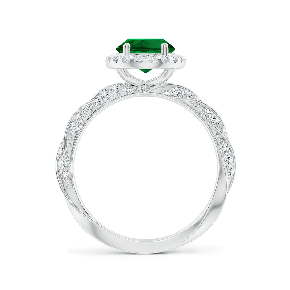 9x7mm Labgrown Oval Lab-Grown Emerald Halo Twisted Rope Shank Engagement Ring in White Gold side 199