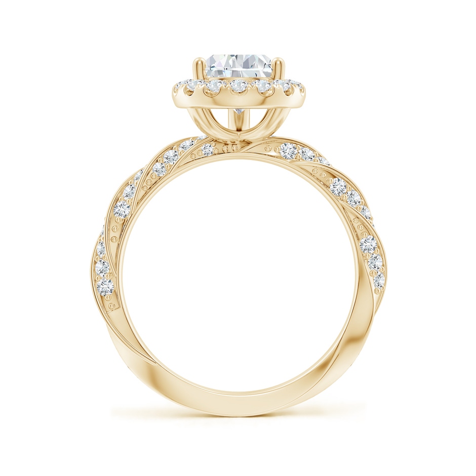 10x6.5mm FGVS Pear Lab-Grown Diamond Halo Twisted Rope Shank Engagement Ring in Yellow Gold side 199