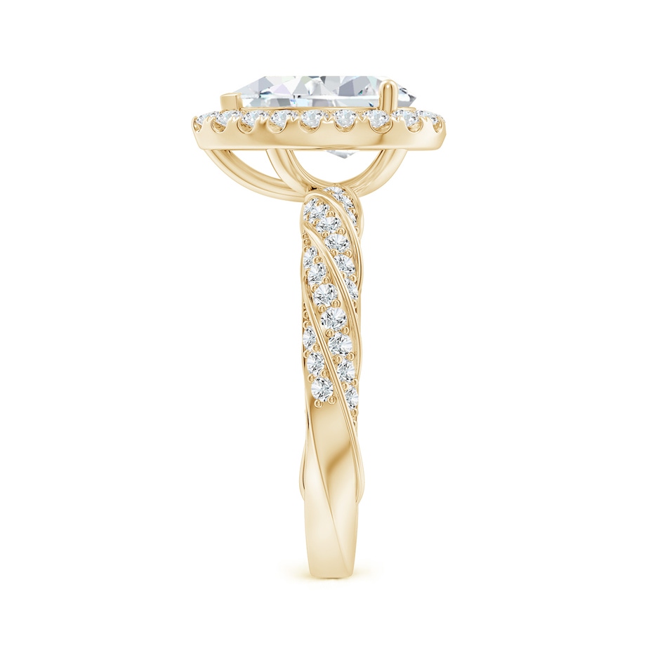 10x6.5mm FGVS Pear Lab-Grown Diamond Halo Twisted Rope Shank Engagement Ring in Yellow Gold side 299