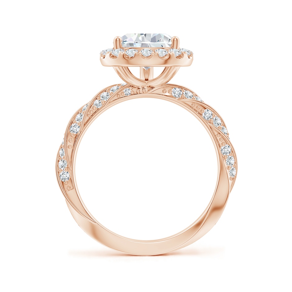 10x8mm FGVS Pear Lab-Grown Diamond Halo Twisted Rope Shank Engagement Ring in Rose Gold side 199