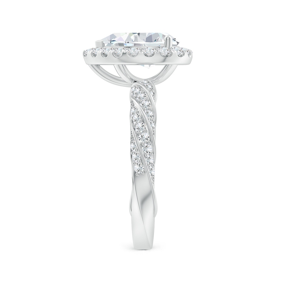 10x8mm FGVS Pear Lab-Grown Diamond Halo Twisted Rope Shank Engagement Ring in White Gold side 299