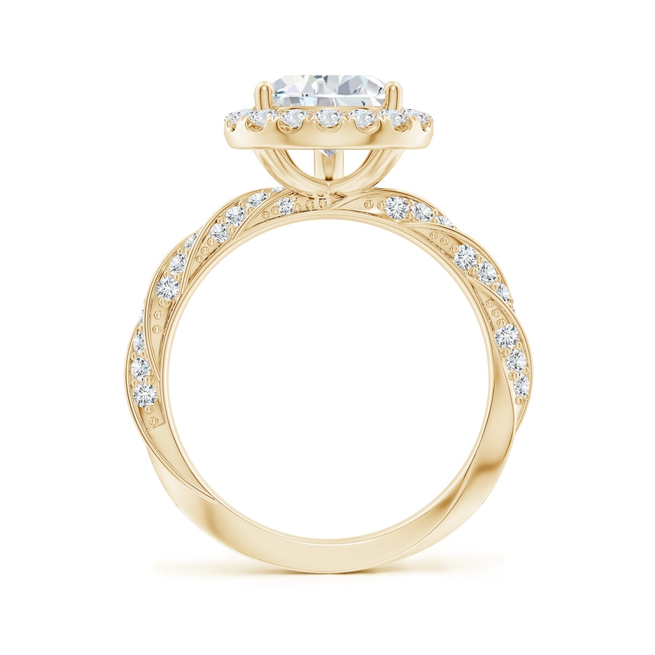10x8mm FGVS Pear Lab-Grown Diamond Halo Twisted Rope Shank Engagement Ring in Yellow Gold side 199