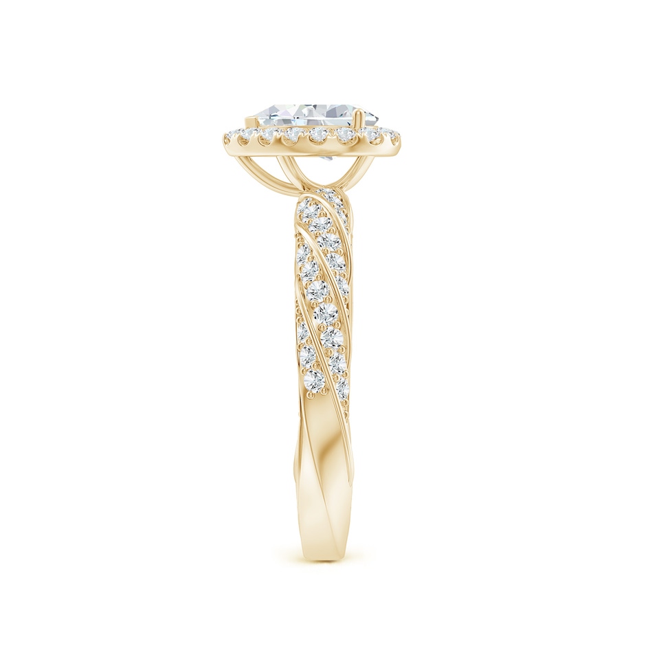 7x5mm FGVS Pear Lab-Grown Diamond Halo Twisted Rope Shank Engagement Ring in Yellow Gold side 299