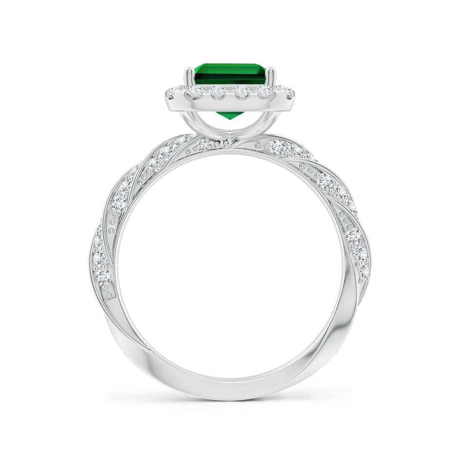 9x7mm Labgrown Emerald-Cut Lab-Grown Emerald Halo Twisted Rope Shank Engagement Ring in White Gold side 199