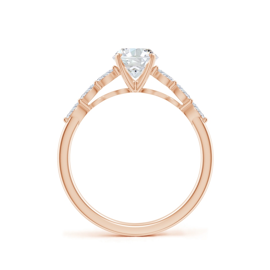 5.9mm FGVS Round Lab-Grown Diamond Engagement Ring with Marquise Accents in Rose Gold side 199