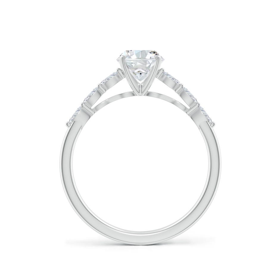5.9mm FGVS Round Lab-Grown Diamond Engagement Ring with Marquise Accents in White Gold side 199