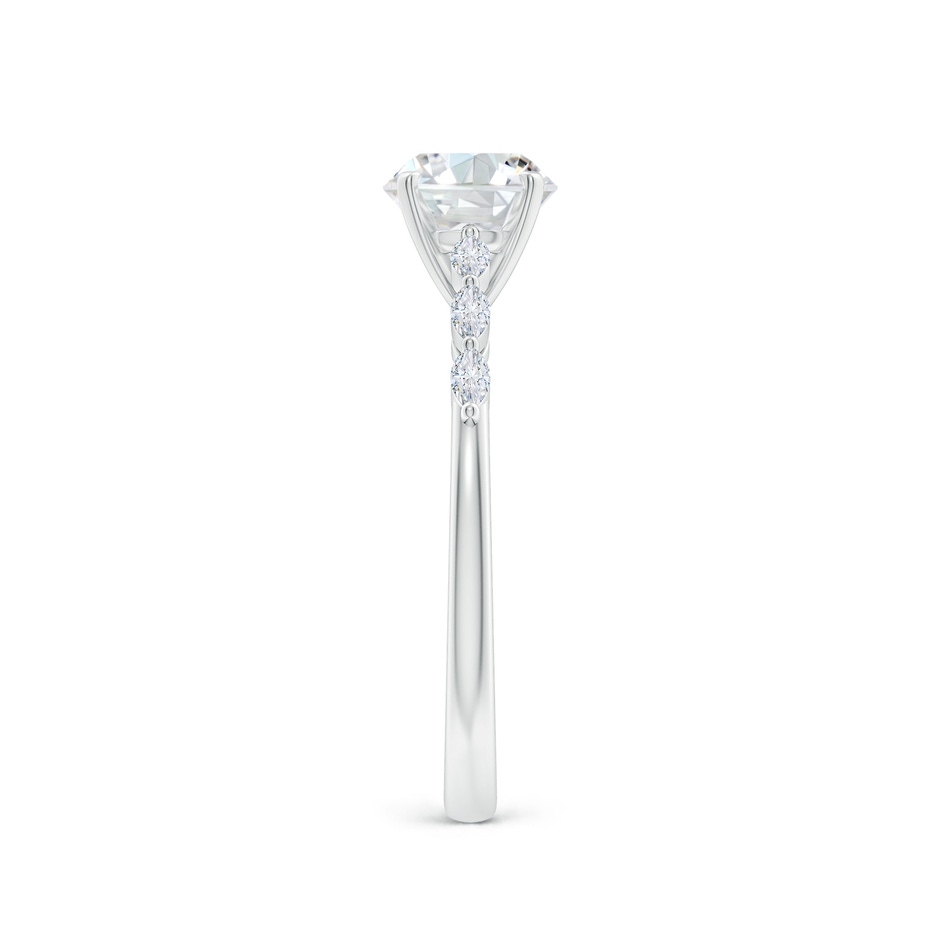 6.4mm FGVS Round Lab-Grown Diamond Engagement Ring with Marquise Accents in White Gold side 299