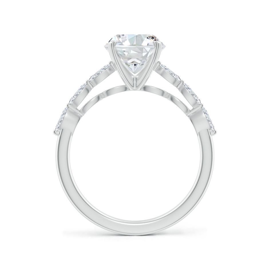 8mm FGVS Round Lab-Grown Diamond Engagement Ring with Marquise Accents in White Gold side 199