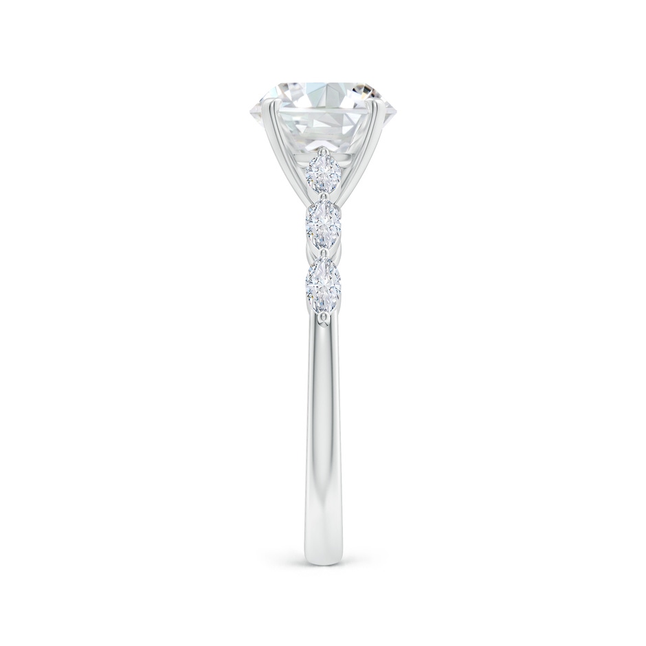 8mm FGVS Round Lab-Grown Diamond Engagement Ring with Marquise Accents in White Gold side 299