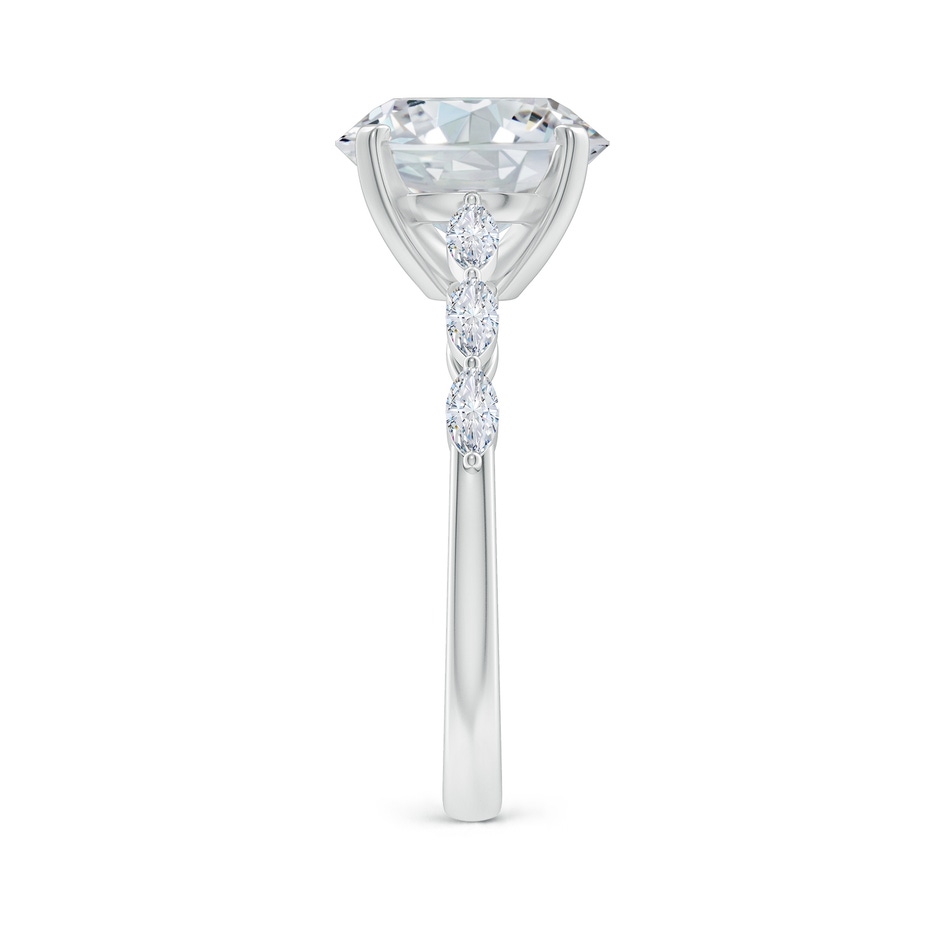 10x8mm FGVS Oval Lab-Grown Diamond Engagement Ring with Marquise Accents in 18K White Gold side 299