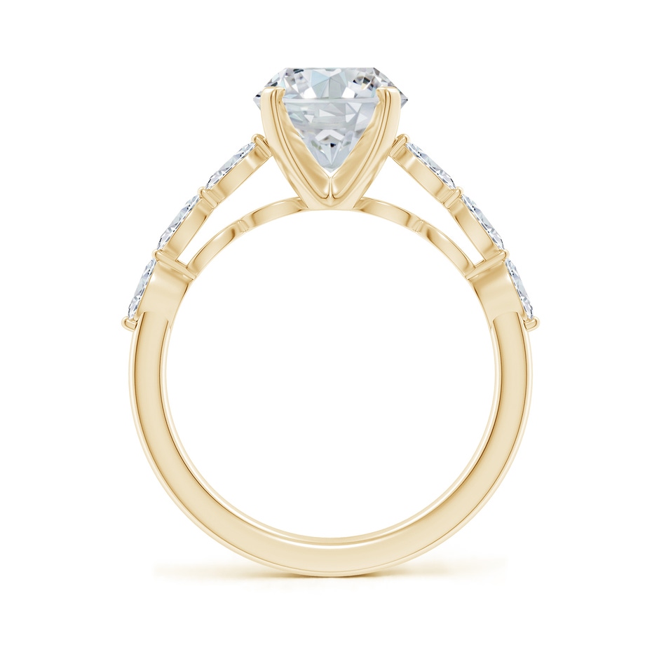 10x8mm FGVS Oval Lab-Grown Diamond Engagement Ring with Marquise Accents in Yellow Gold side 199